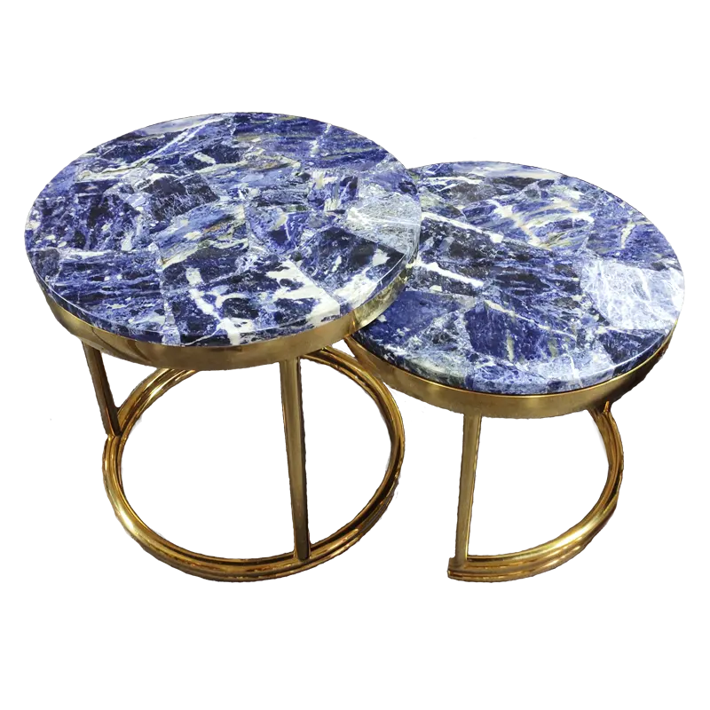 Sodalite Blue Jasper Round Coffee Table